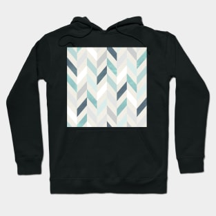 Modern Chevron in Blue and Silver Hoodie